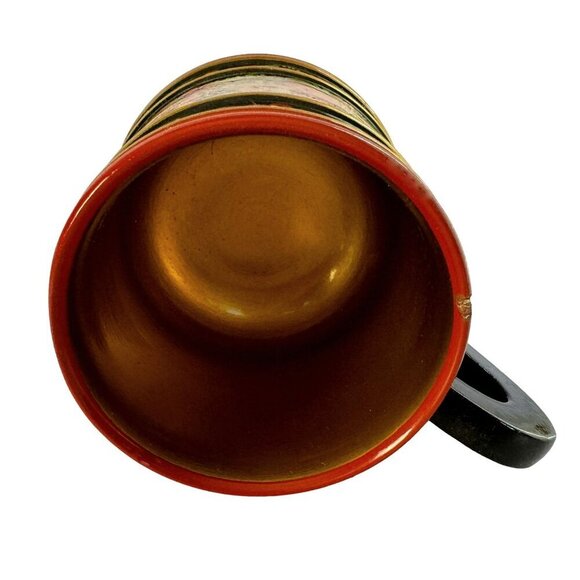 Vtg Russian Lacquerware Khokhloma Folk Art Mug Wild Beries Hand-Painted - Picture 4 of 6